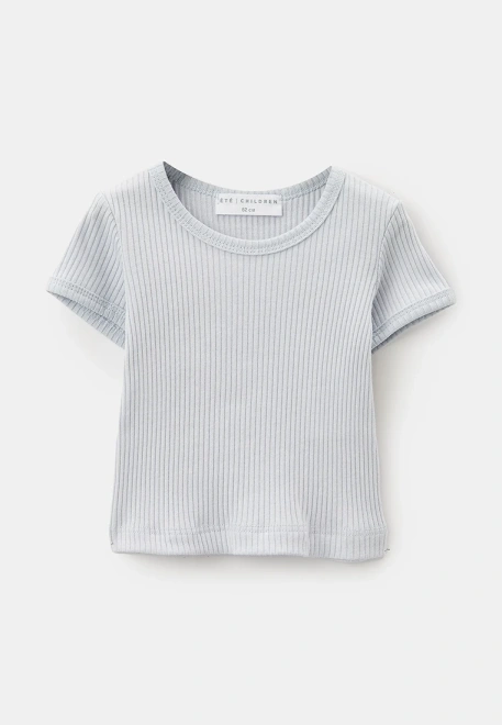 Футболка из хлопкового трикотажа в рубчик