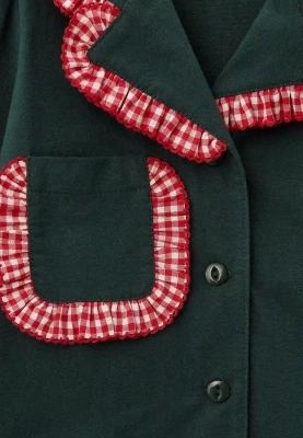 Пижама Йоджи из теплого хлопка в темно-зеленом цвете