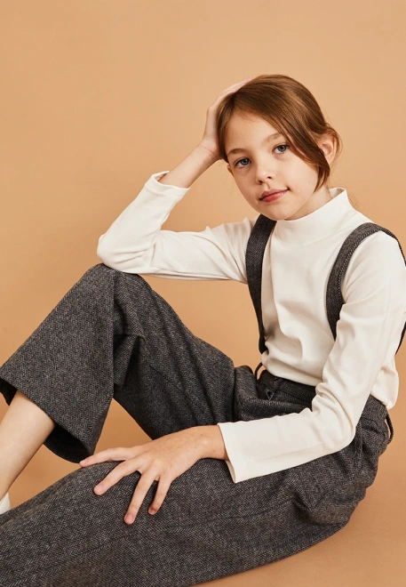 Брюки со съемными подтяжками из мягкой трикотажной ткани 