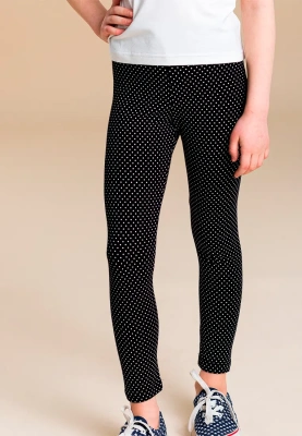 Леггинсы черного цвета в горошек
