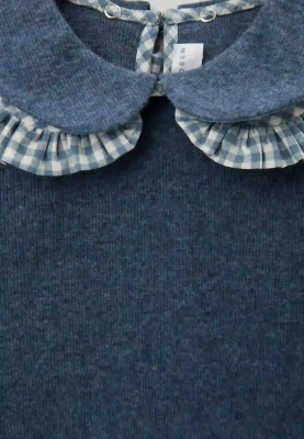 Блузка Солт со съемным воротником в синем цвете