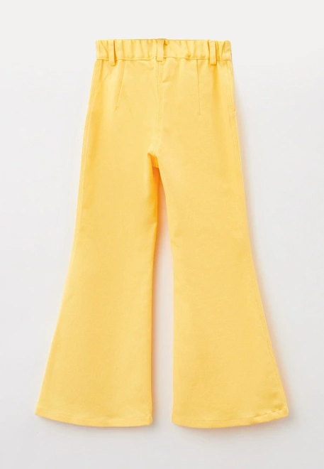 Брюки клеш из ярко-желтого денима