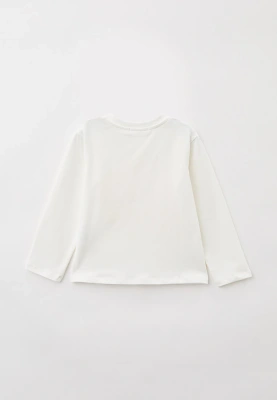 Лонгслив молочный с яркой желтой надписью