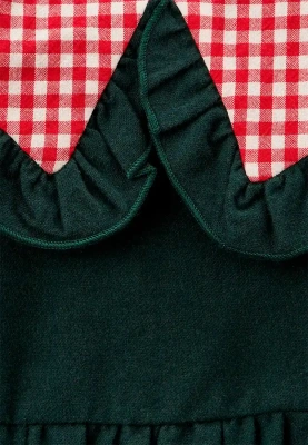 Платье Фалина из теплого хлопка в темно-зеленом цвете