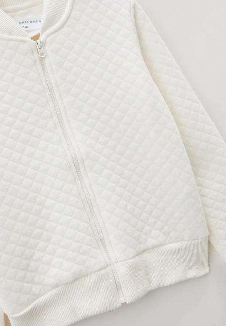 Бомбер молочный на замке  