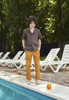 Брюки Бобби с подворотом светло-коричневые для мальчиков