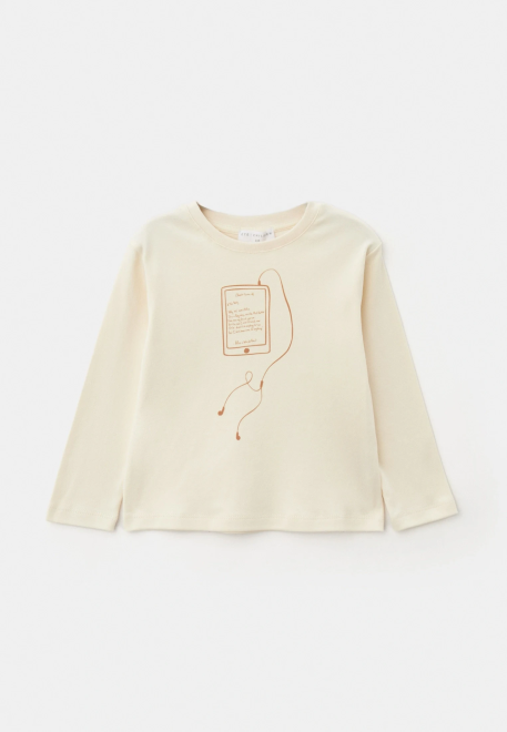 Лонгслив объемный из кулирки в молочном цвете Лонгслив объемный из кулирки в молочном цвете