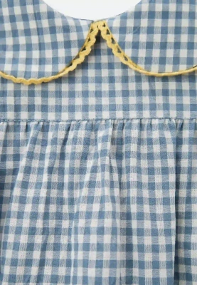 Платье Мия из хлопка в голубом и белом цвете