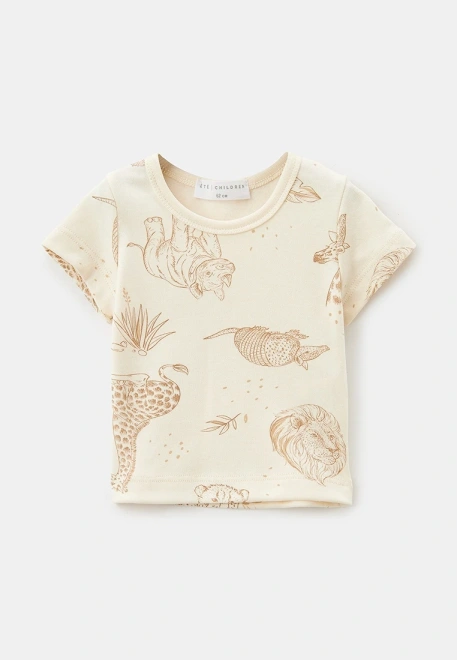 Футболка из хлопкового трикотажа с рисунком животные 