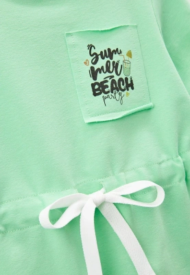 Платье короткое трикотажное с кулиской и регулируемым поясом