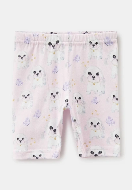 Капри для малышей из трикотажа с принтом собачки