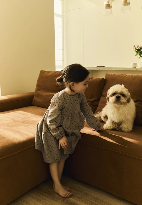 Платье из теплого хлопка с принтом вишенки и пуговицами по всей спинке 