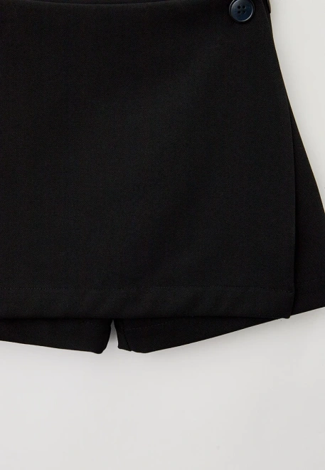 Юбка-шорты из костюмной ткани в черном цвете