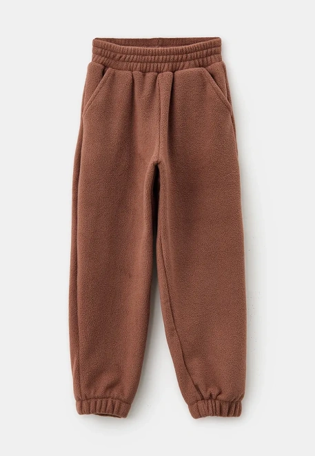 Костюм из флиса для девочек в голубом и коричневом цвете