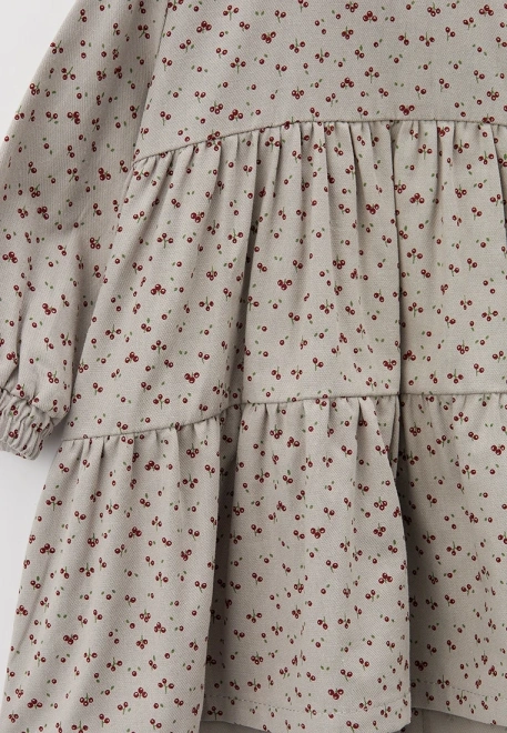 Платье из теплого хлопка с принтом вишенки и пуговицами по всей спинке 
