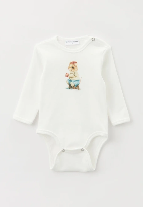 Боди  с длинными рукавами и принтом мышка