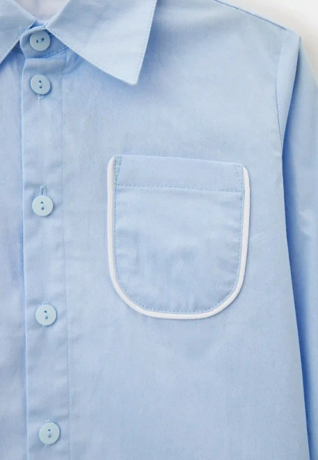 Рубашка Мартан из сатина в голубом цвете