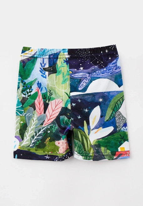 Шорты трикотажные с ярким сказочным принтом