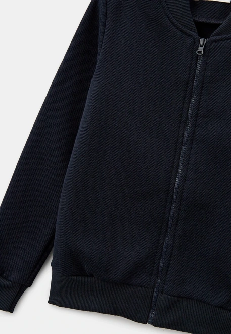 Бомбер темно-синего цвета с начесом