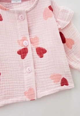 Блузка для малышей Бранда с розовыми сердечками (розовый)