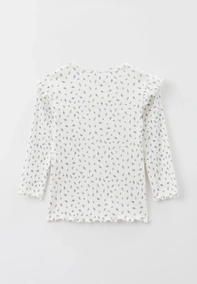 Лонгслив с крылышками из трикотажа в рубчик