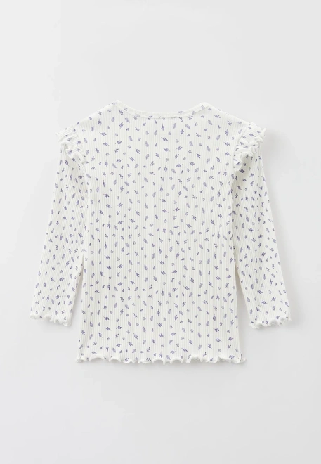 Лонгслив с крылышками из трикотажа в рубчик