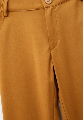 Брюки Бобби с подворотом светло-коричневые для мальчиков