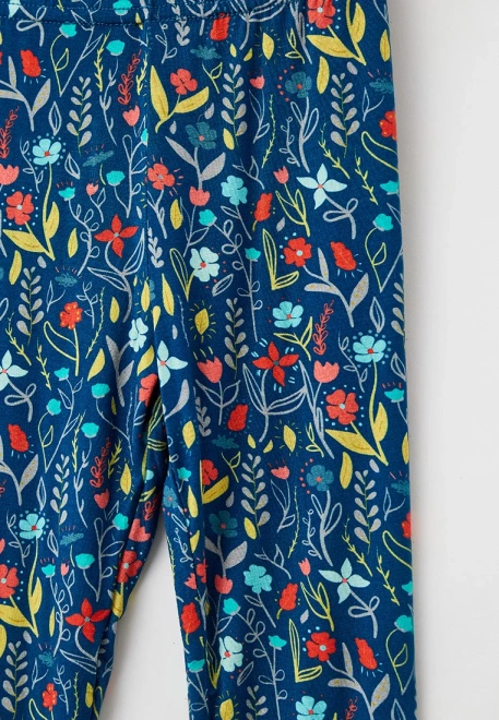 Леггинсы с цветочками в синем цвете
