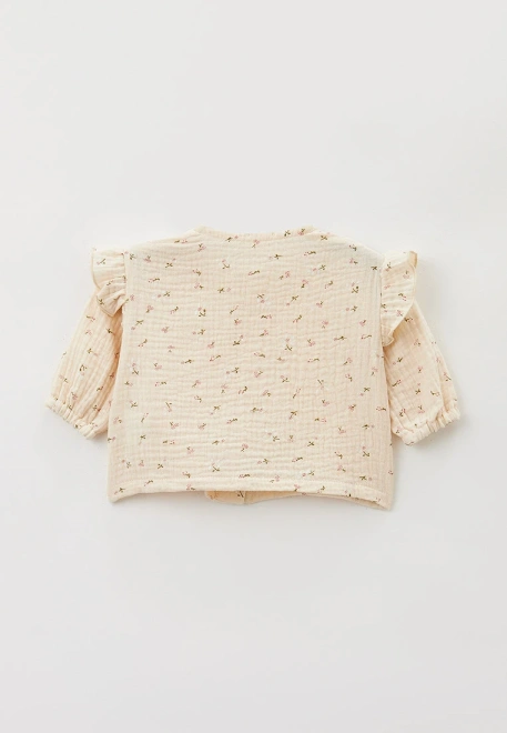 Блузка для малышей из муслина с принтом красные цветочки 