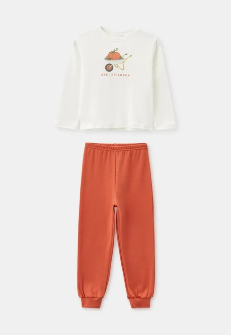 Пижама с принтом в оранжевом цвете для мальчиков