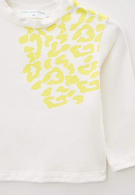 Лонгслив с принтом лео в желтом цвете