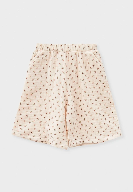 Костюм летний из муслина с принтом цветочки