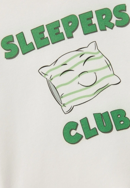 Пижама для мальчика с зелеными брюками из хлопка