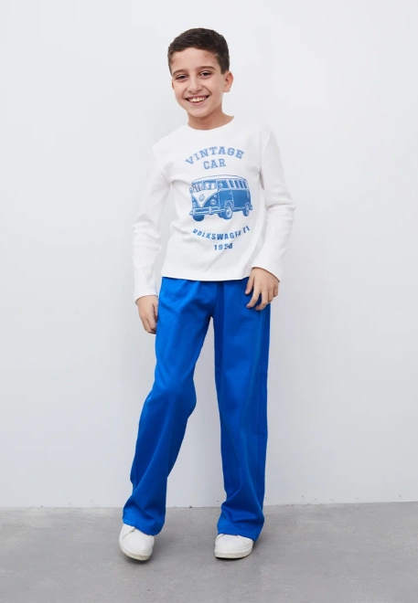 Пижама с брюками на мальчика с принтом ретро автомобиля 