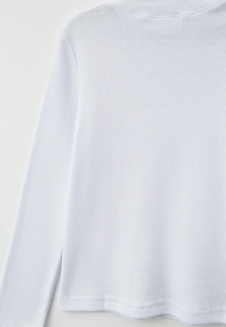 Водолазка белая в рубчик с небольшим утеплителем 