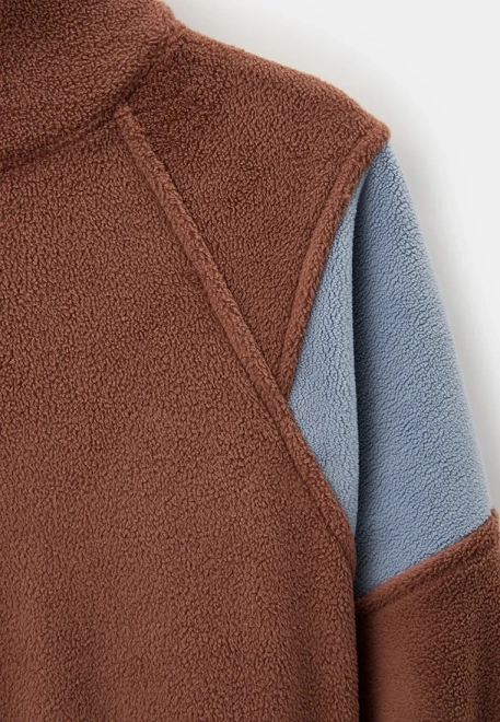 Костюм из флиса для девочек в голубом и коричневом цвете