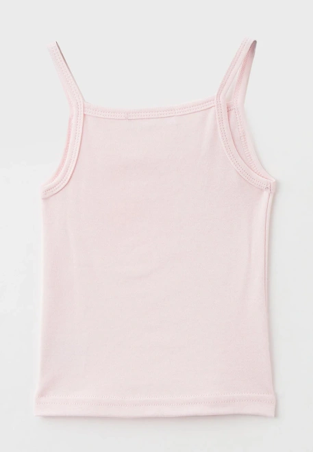 Майка розовая с оборкой укороченная из трикотажного хлопка