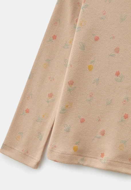 Лонгслив для девочек с цветочными принтом