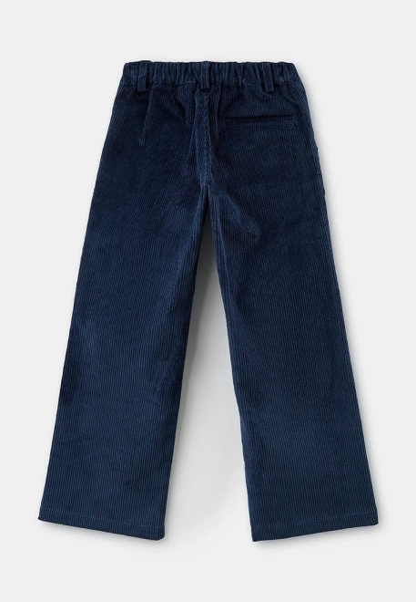 Брюки темно-синего цвета из вельвета