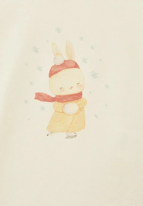 Лонгслив с принтом в молочном цвете для девочек