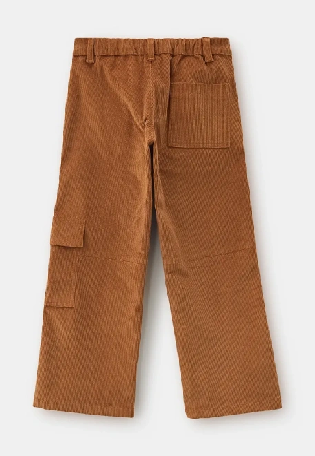 Брюки из вельвета коричневого цвета для девочек