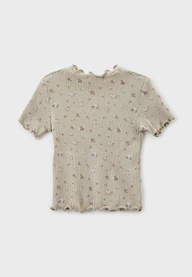 Футболка из хлопкового трикотажа в рубчик 