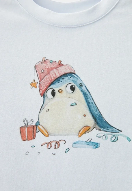 Лонгслив с принтом в белом цвете для девочек