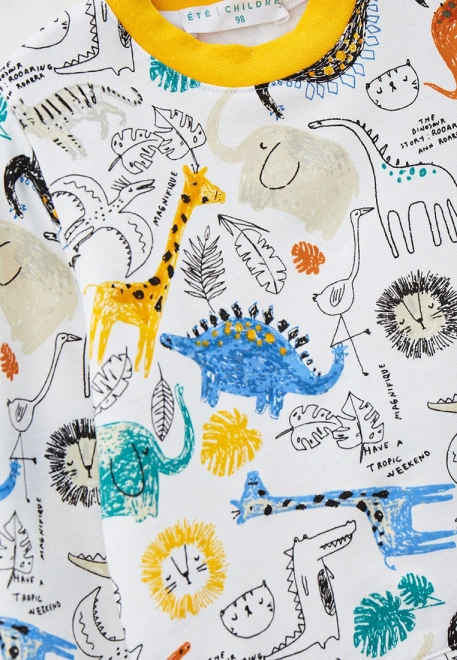 Свитшот из футера с небольшим утеплителем принт животные 