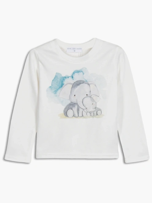 Лонгслив с принтом слоники