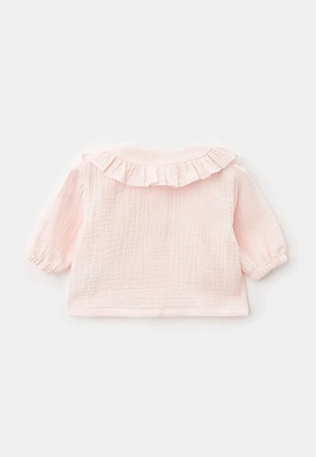 Блузка на пуговицах и с круглым воротником из муслина Блузка на пуговицах и с круглым воротником из муслина