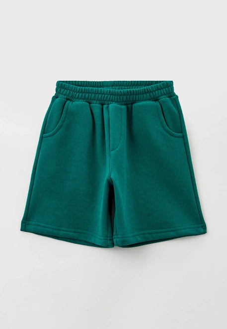 Костюм свободный с шортами на мальчика из футера зеленый