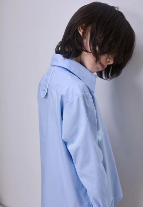 Рубашка Мартан из сатина в голубом цвете