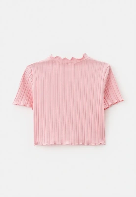 Комплект из футболки и брюк в розовом цвете для девочек