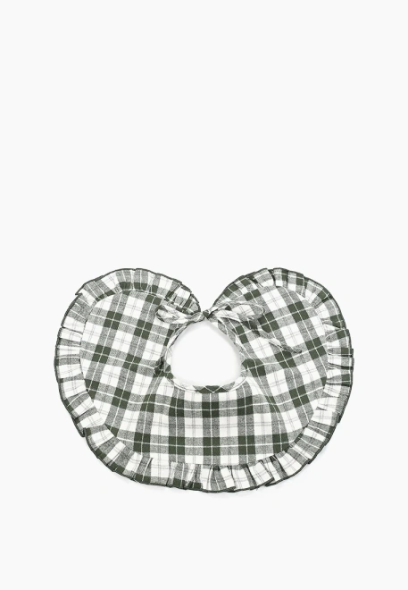 Воротник в клетку из хлопка с оборками 